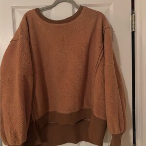 Free People Warm Tan Crew Neck Sweater